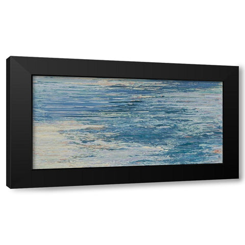 The Blue Lake Abstract Black Modern Wood Framed Art Print by Mercado, M.