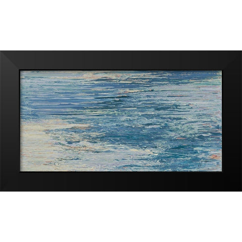 The Blue Lake Abstract Black Modern Wood Framed Art Print by Mercado, M.