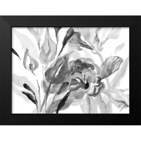 Dark Florals Black Modern Wood Framed Art Print by Loreth, Lanie