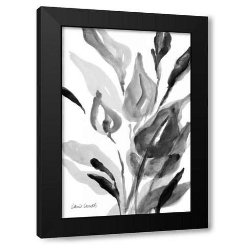 Dark Florals Vertical Black Modern Wood Framed Art Print with Double Matting by Loreth, Lanie