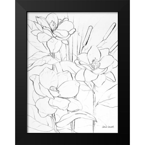 Floral Sketch II Black Modern Wood Framed Art Print by Loreth, Lanie