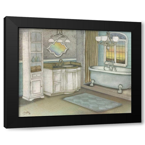 Pastel Bath I Black Modern Wood Framed Art Print with Double Matting by Medley, Elizabeth