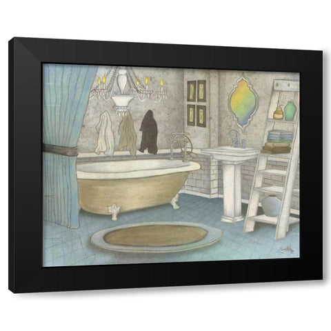 Pastel Bath II Black Modern Wood Framed Art Print with Double Matting by Medley, Elizabeth