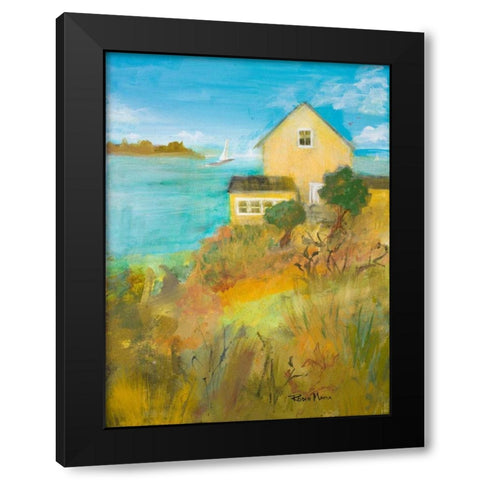 Home By the Sea Black Modern Wood Framed Art Print with Double Matting by Maria, Robin