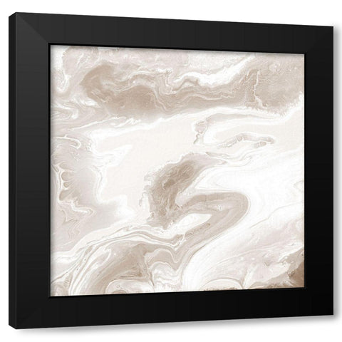 Cream Marble Black Modern Wood Framed Art Print by Mercado, M.
