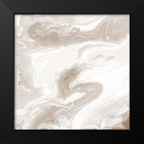 Cream Marble Black Modern Wood Framed Art Print by Mercado, M.