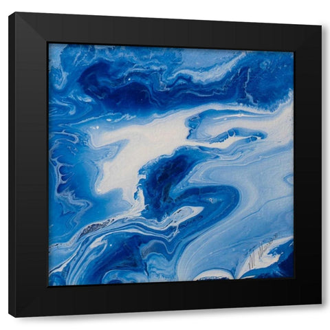 Marble Square II Black Modern Wood Framed Art Print with Double Matting by Mercado, M.