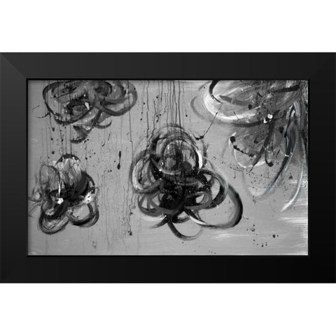 Forms of Gray Black Modern Wood Framed Art Print by Marie, Addie