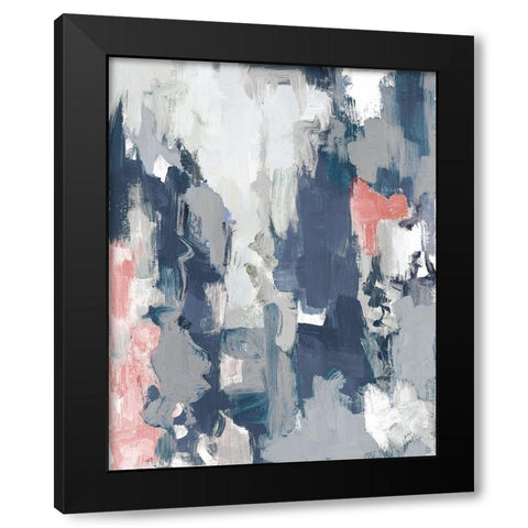Blue Serenade Abstract Black Modern Wood Framed Art Print by Loreth, Lanie