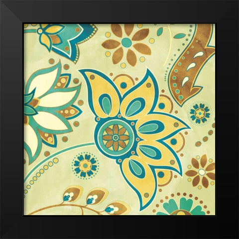 Botanical Rhythm I Black Modern Wood Framed Art Print by Josefina