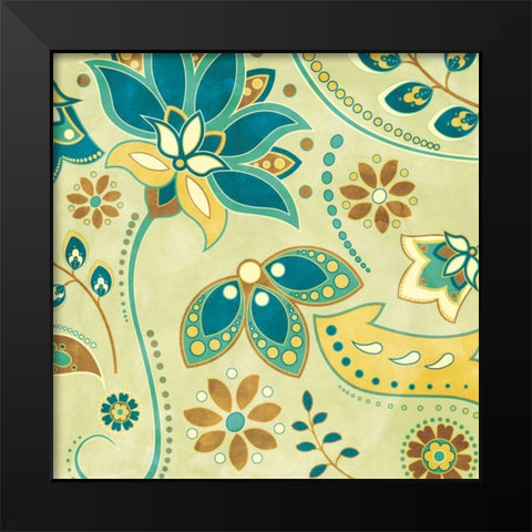 Botanical Rhythm II Black Modern Wood Framed Art Print by Josefina