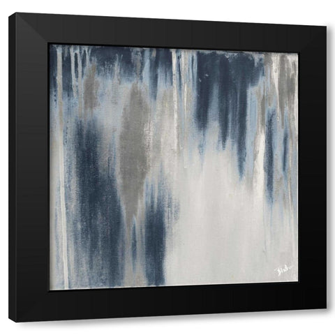 Blue and Silver Paysage II Black Modern Wood Framed Art Print with Double Matting by Pinto, Patricia