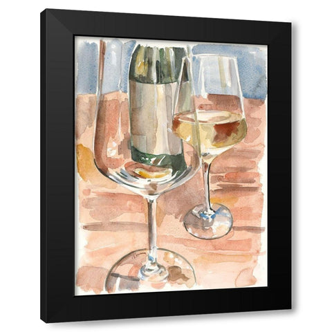 Wine Series I Black Modern Wood Framed Art Print with Double Matting by French-Roussia, Heather A.