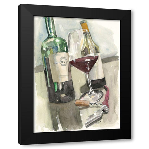 Wine Series II Black Modern Wood Framed Art Print by French-Roussia, Heather A.