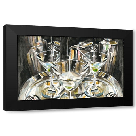 Late Night Out Black Modern Wood Framed Art Print by French-Roussia, Heather A.
