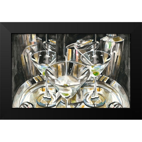 Late Night Out Black Modern Wood Framed Art Print by French-Roussia, Heather A.