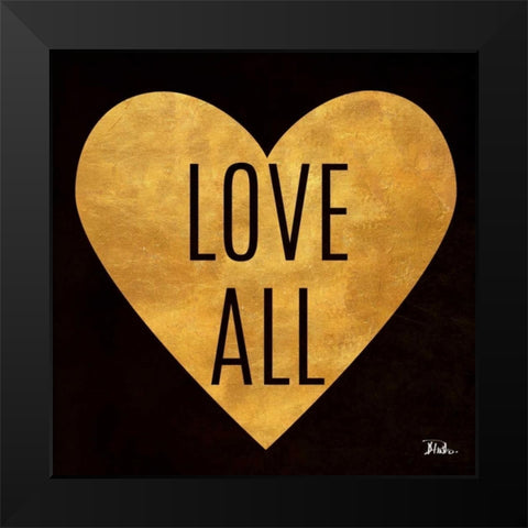 Love and Live Border I Black Modern Wood Framed Art Print by Pinto, Patricia