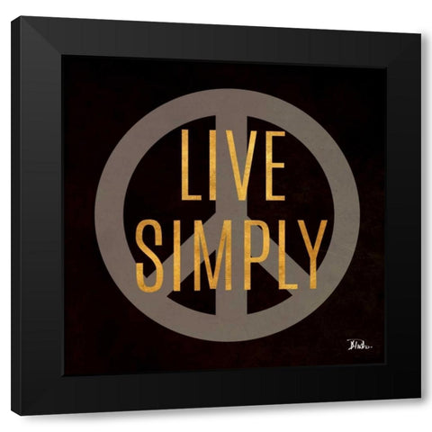 Love and Live II Black Modern Wood Framed Art Print by Pinto, Patricia
