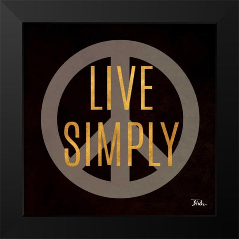 Love and Live II Black Modern Wood Framed Art Print by Pinto, Patricia