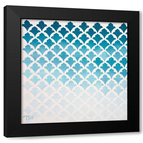 Rain Pattern Black Modern Wood Framed Art Print by Hakimipour, Tiffany