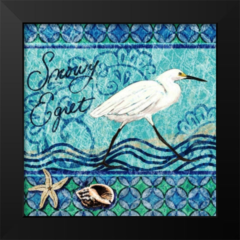 Snowy Egret Black Modern Wood Framed Art Print by Biscardi, Nicholas