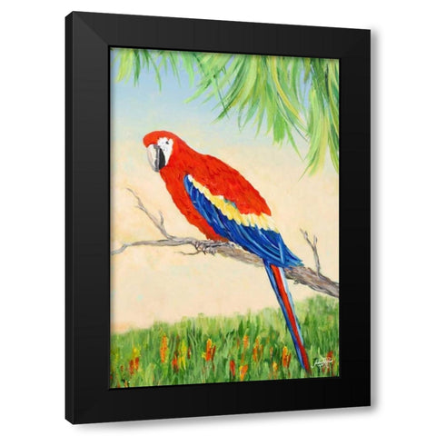 Tropic Bird in Paradise I Black Modern Wood Framed Art Print by DeRice, Julie