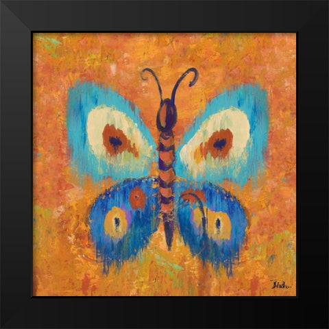 Ikat Flutter Square I Black Modern Wood Framed Art Print by Pinto, Patricia