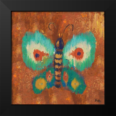 Ikat Flutter Square II Black Modern Wood Framed Art Print by Pinto, Patricia