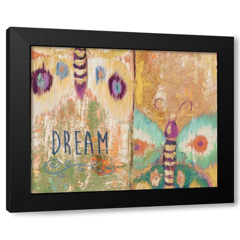 Ikat Flutter Dream Black Modern Wood Framed Art Print by Pinto, Patricia
