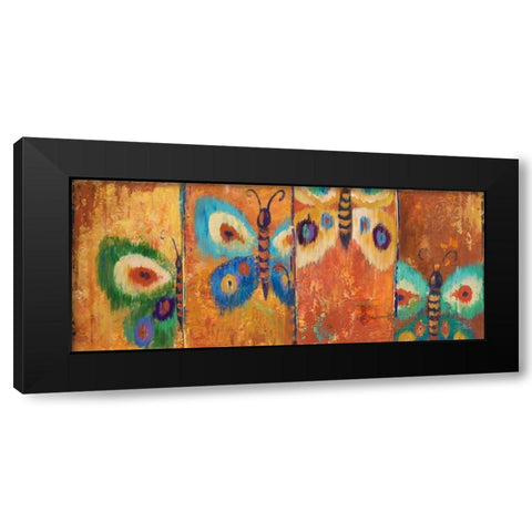 Ikat Flutter Black Modern Wood Framed Art Print by Pinto, Patricia