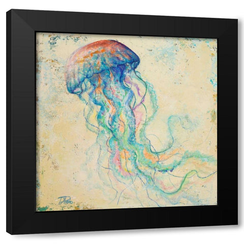 Creatures of the Ocean I Black Modern Wood Framed Art Print with Double Matting by Pinto, Patricia
