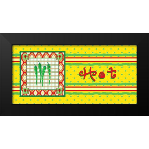 Chili Fiesta Panel I Black Modern Wood Framed Art Print by Metz, Andi