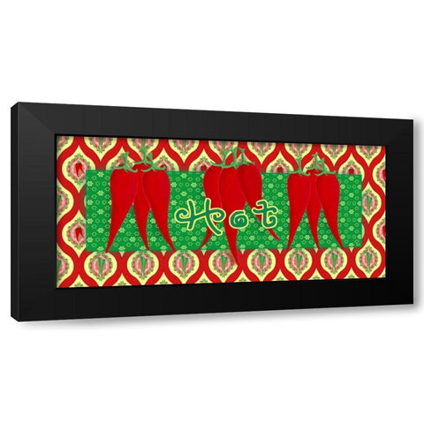 Chili Fiesta Panel III Black Modern Wood Framed Art Print with Double Matting by Metz, Andi
