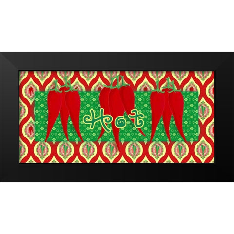 Chili Fiesta Panel III Black Modern Wood Framed Art Print by Metz, Andi