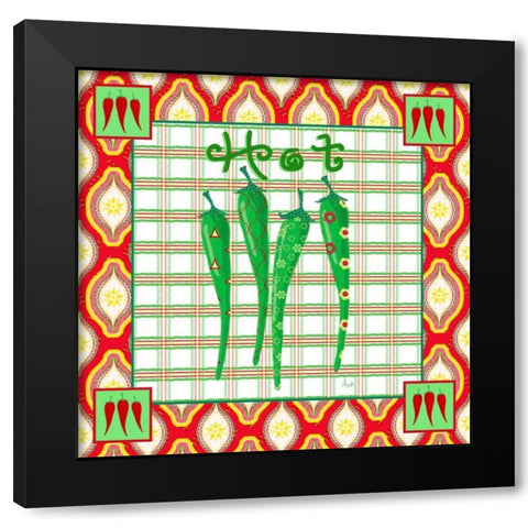 Chili Fiesta I Black Modern Wood Framed Art Print with Double Matting by Metz, Andi