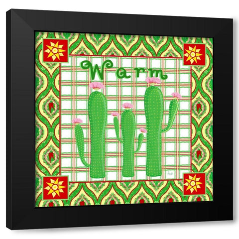 Chili Fiesta IV Black Modern Wood Framed Art Print with Double Matting by Metz, Andi