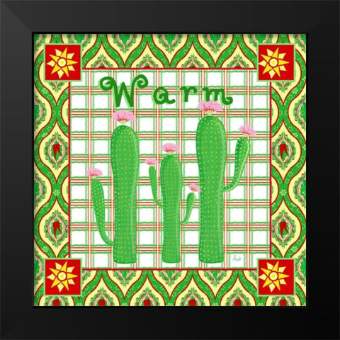 Chili Fiesta IV Black Modern Wood Framed Art Print by Metz, Andi