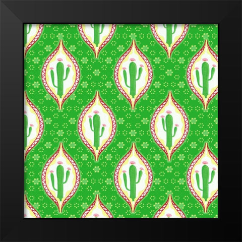 Chili Fiesta Pattern I Black Modern Wood Framed Art Print by Metz, Andi