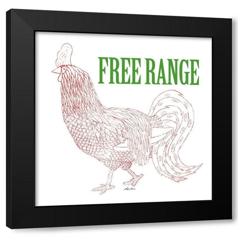 Free Range Black Modern Wood Framed Art Print with Double Matting by Edwins, Hugo