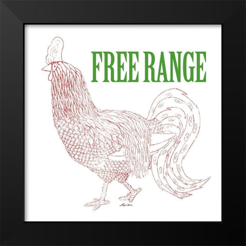 Free Range Black Modern Wood Framed Art Print by Edwins, Hugo