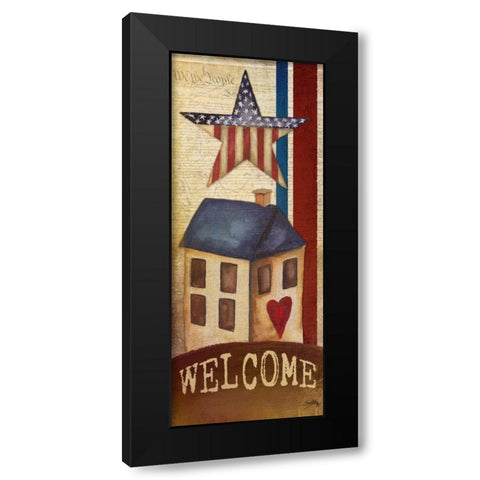 Welcome Home America I Black Modern Wood Framed Art Print with Double Matting by Medley, Elizabeth