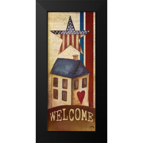Welcome Home America I Black Modern Wood Framed Art Print by Medley, Elizabeth