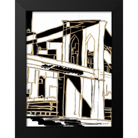 Tenement Brooklyn Black Modern Wood Framed Art Print by Biscardi, Nicholas