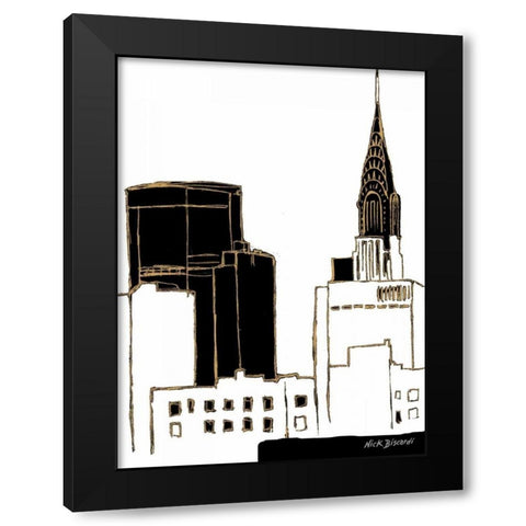 Tenement Empire State Building Black Modern Wood Framed Art Print with Double Matting by Biscardi, Nicholas
