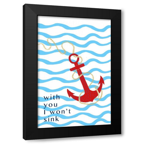 Sweet Anchor I Black Modern Wood Framed Art Print with Double Matting by Biscardi, Nicholas