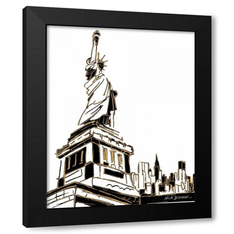 Tenement Liberty Black Modern Wood Framed Art Print with Double Matting by Biscardi, Nicholas