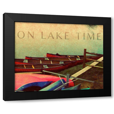 On Lake Time Black Modern Wood Framed Art Print with Double Matting by Biscardi, Nicholas