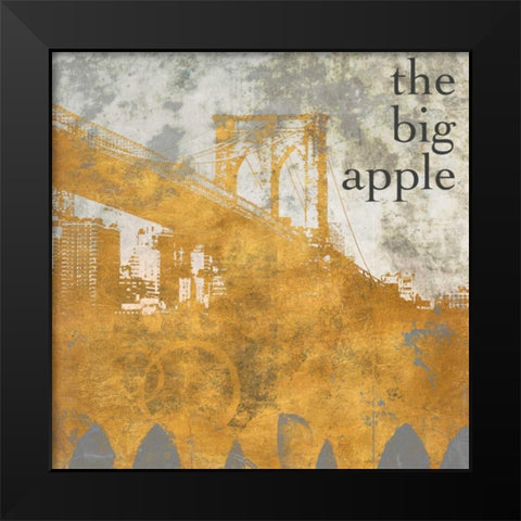 NY Gold Bridge at Dusk I Black Modern Wood Framed Art Print by Meneely, Dan