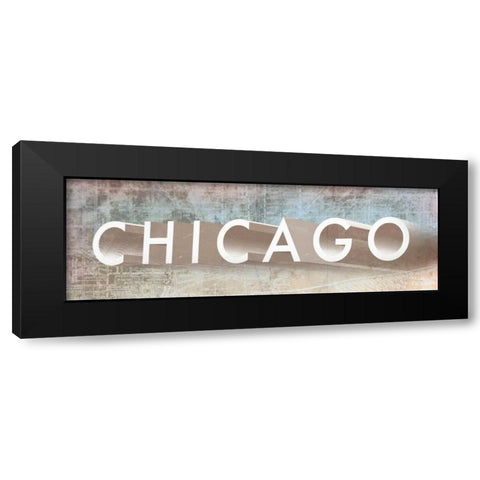 Windy Chicago I Black Modern Wood Framed Art Print by Meneely, Dan