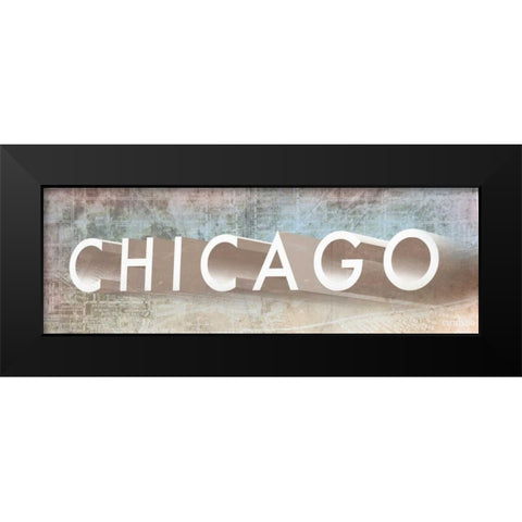 Windy Chicago I Black Modern Wood Framed Art Print by Meneely, Dan